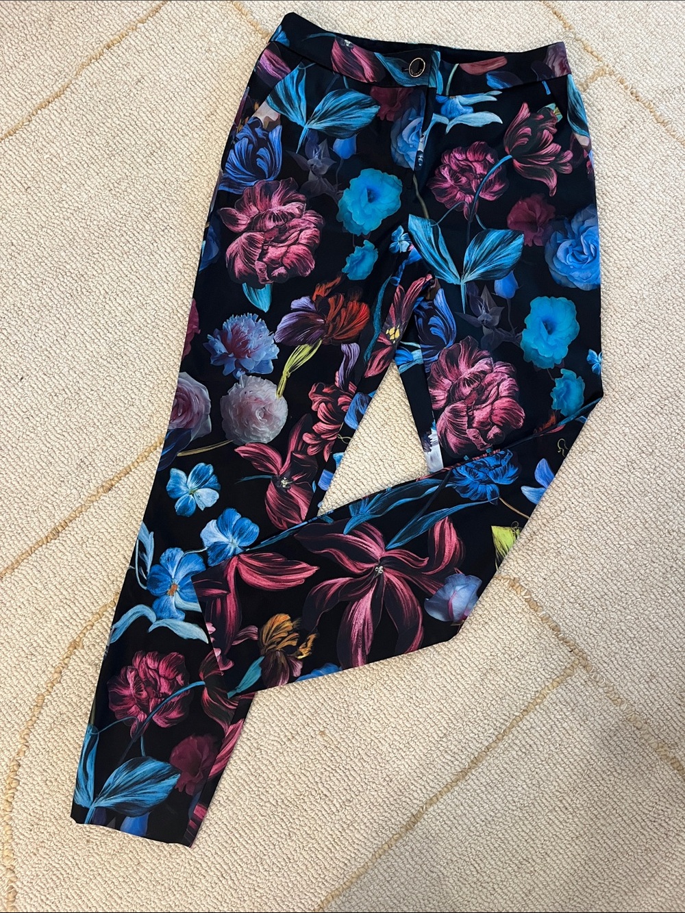 Ted Baker Black Leggings with Blue & Pink Floral Print